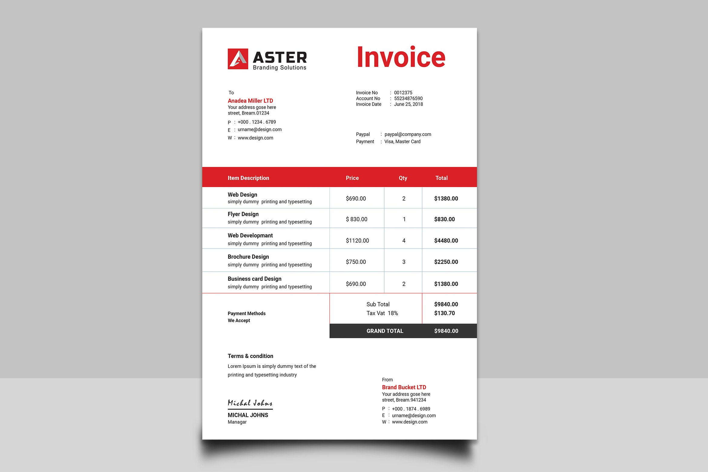 Clean Invoice preview image.