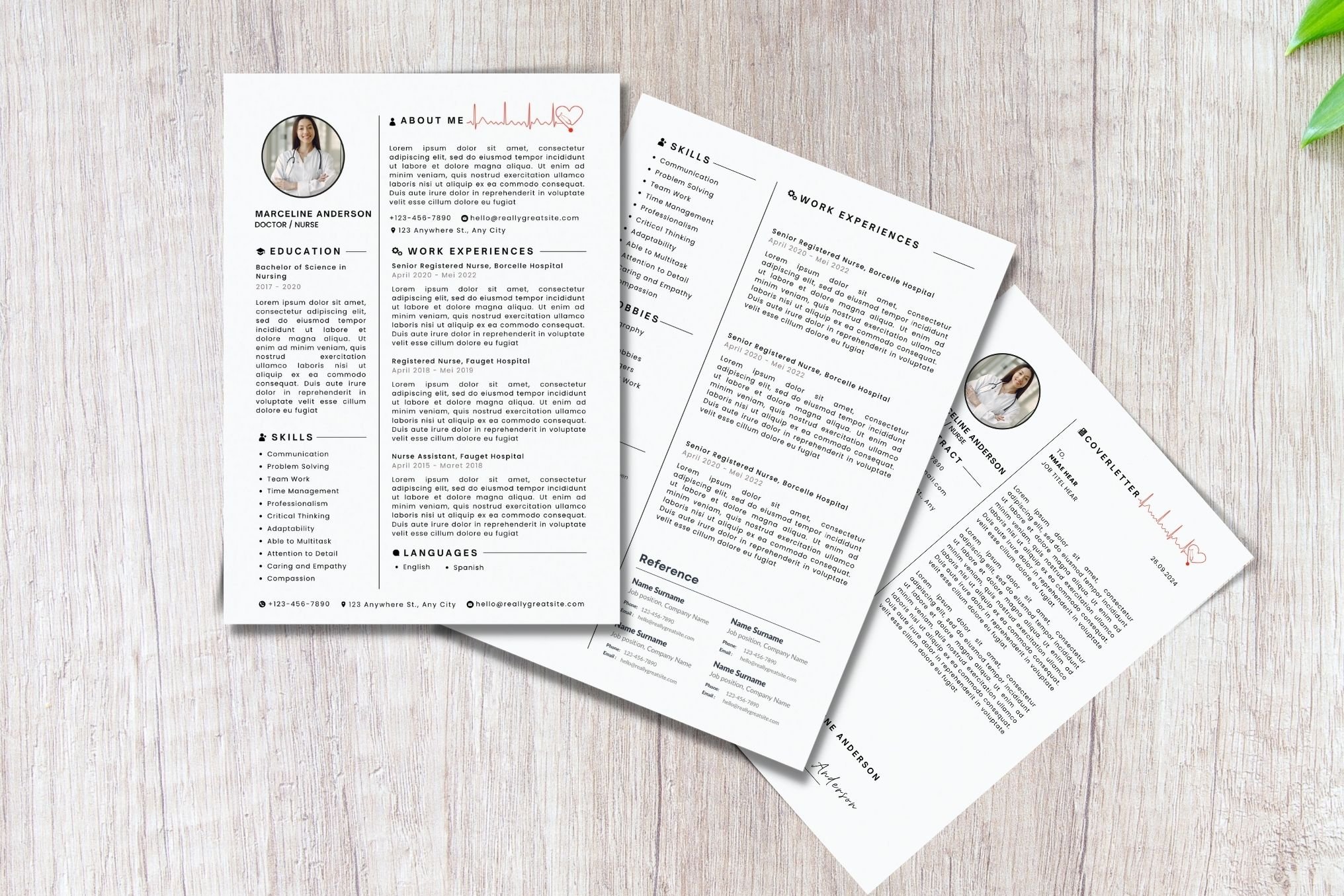 registered nurse resume template cover image.