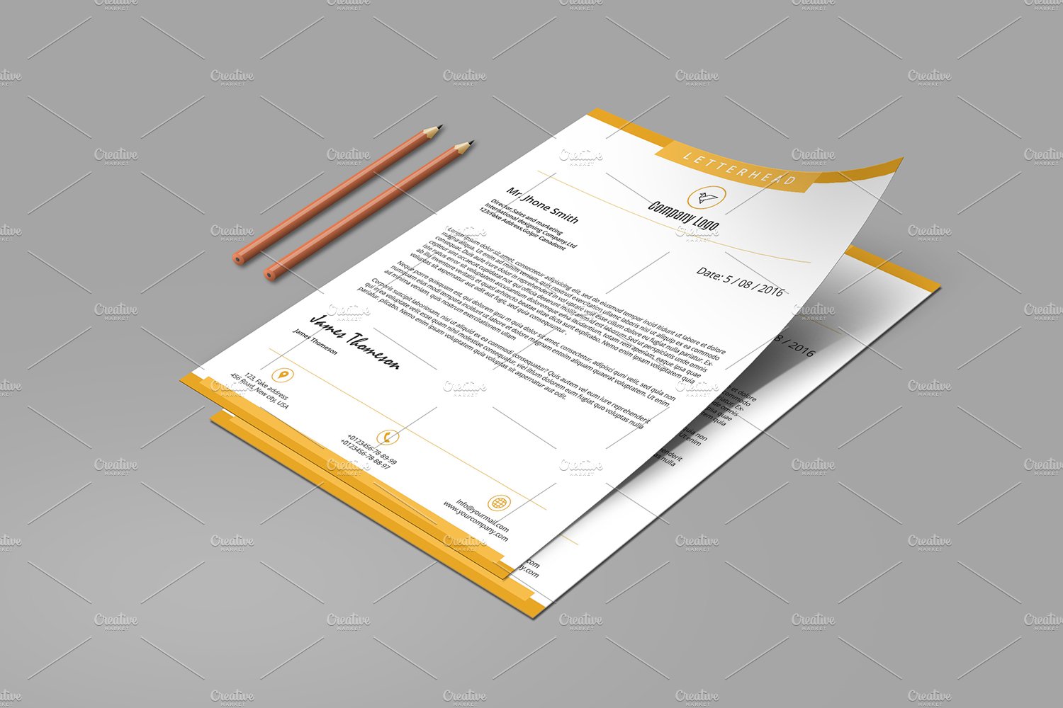 Corporate Letterhead Template-V06 preview image.
