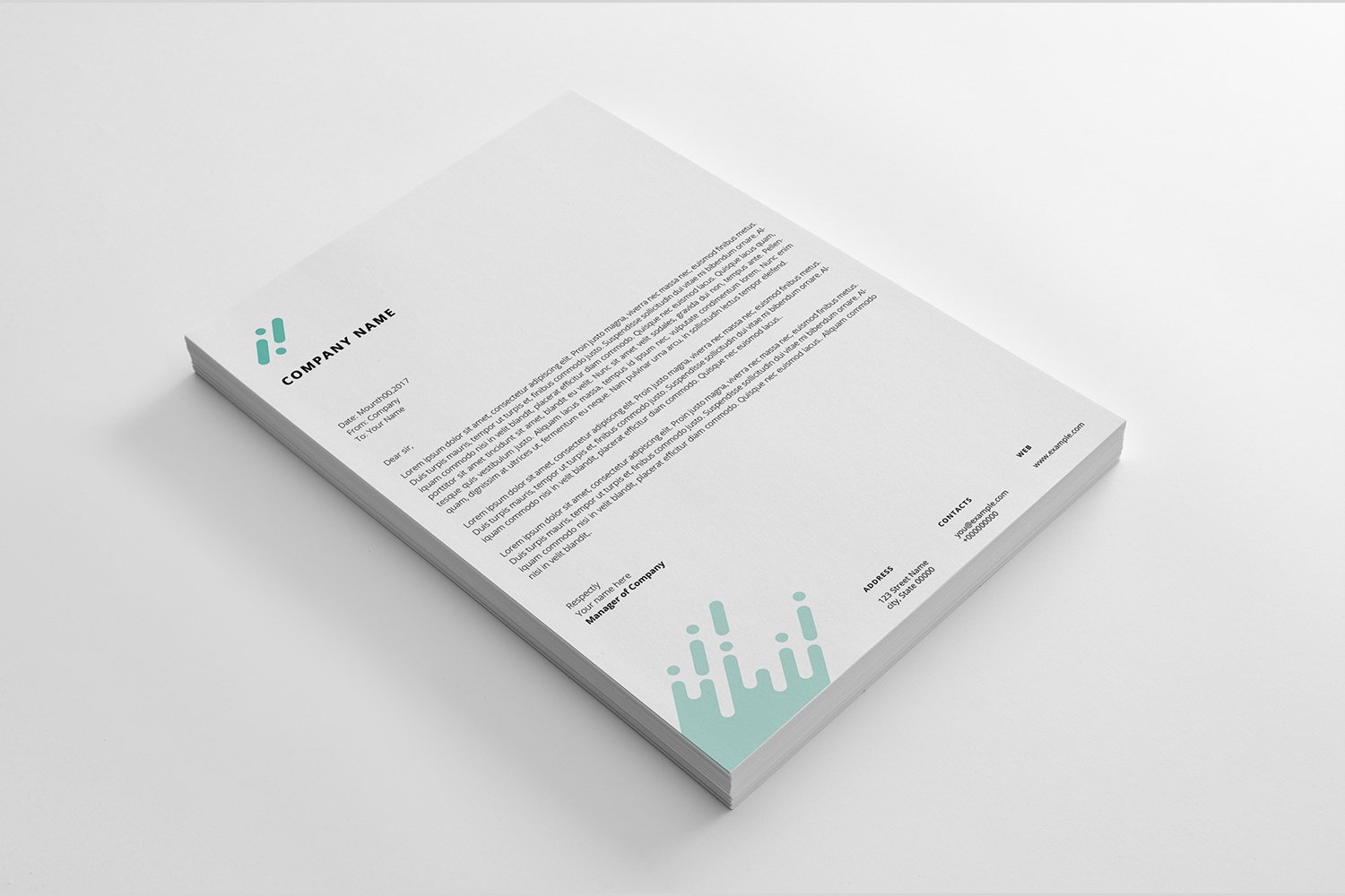 Letterhead Template V23 preview image.