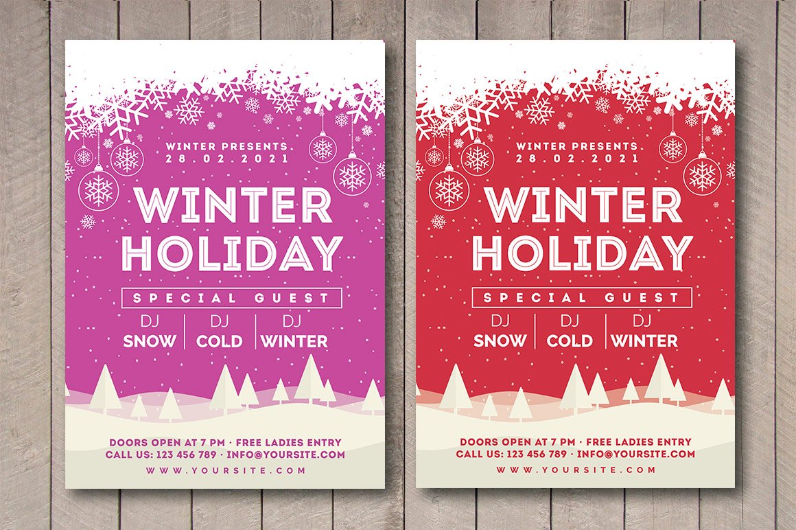 Winter Holiday Flyer preview image.