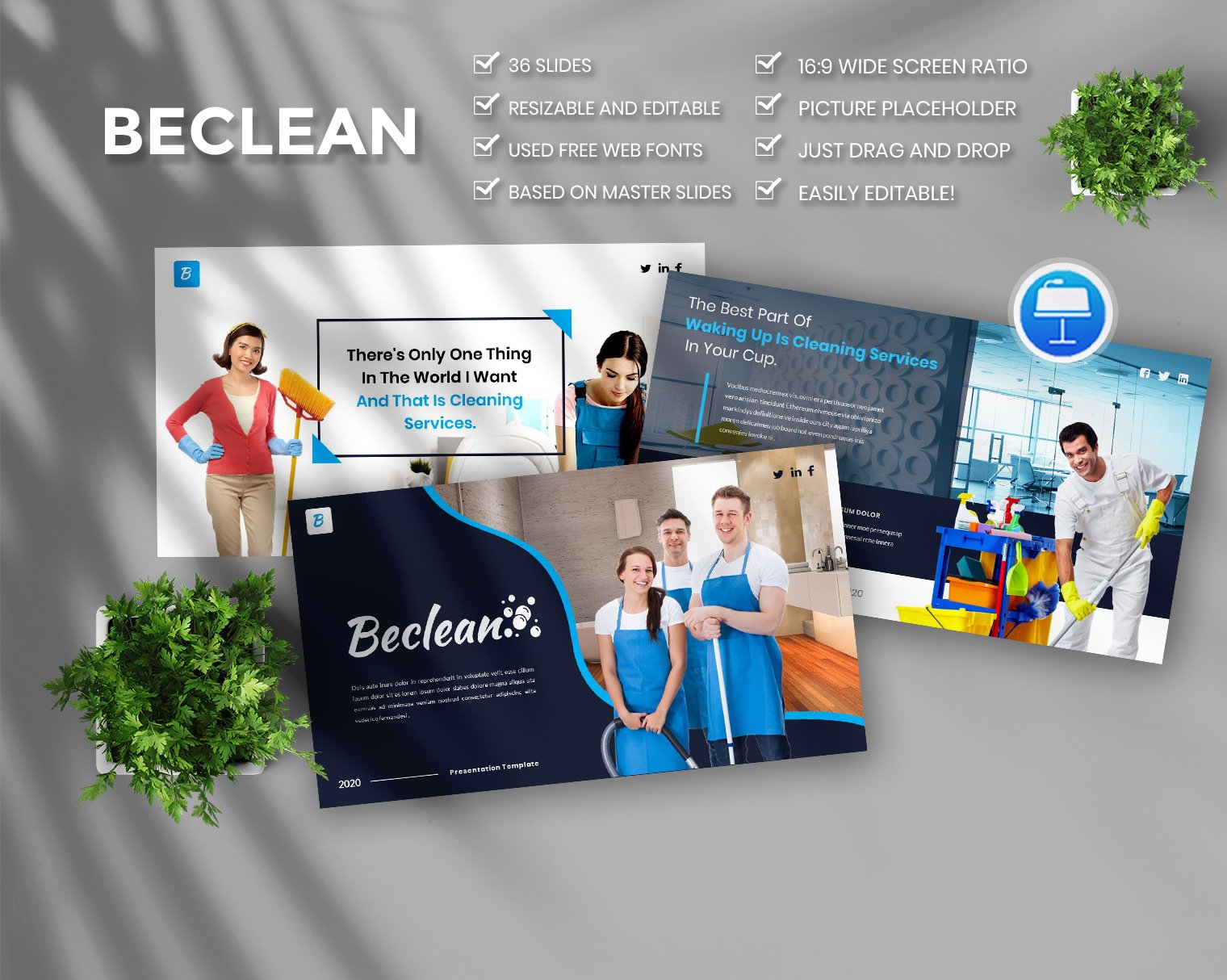 Beclean  Cleaning Services Keynote cover image.