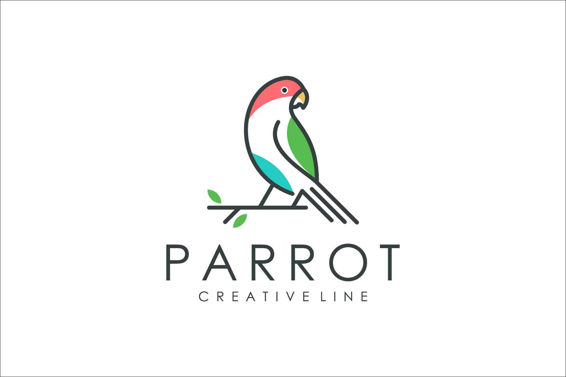 Parrot Lines Logo Templates cover image.