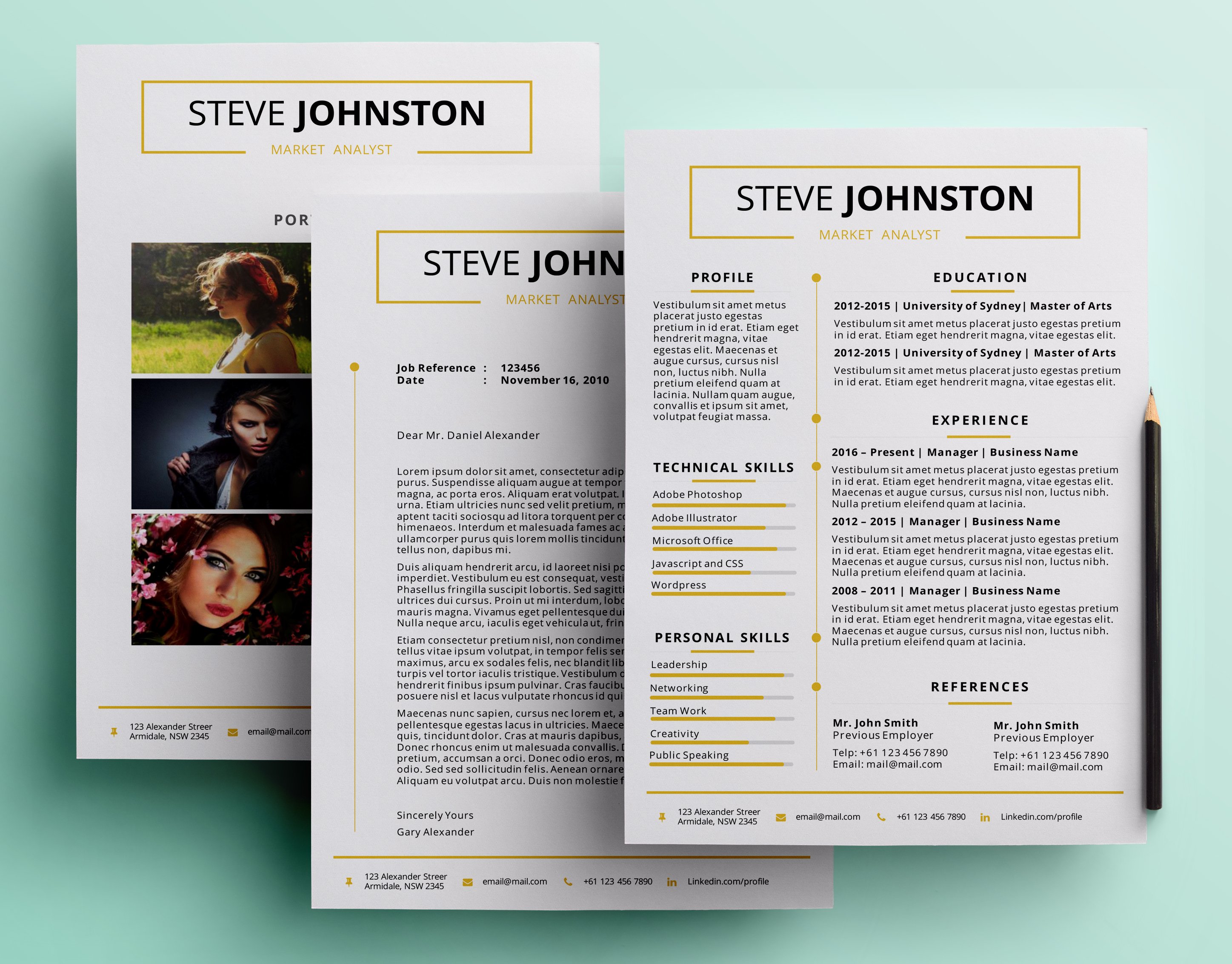 Printable pptx resume pack preview image.
