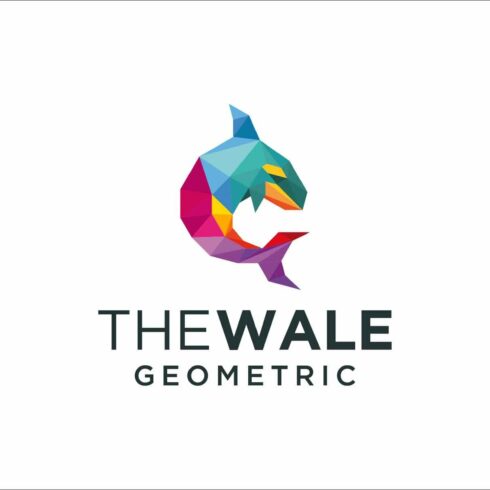 geometric colorful modern whale logo cover image.