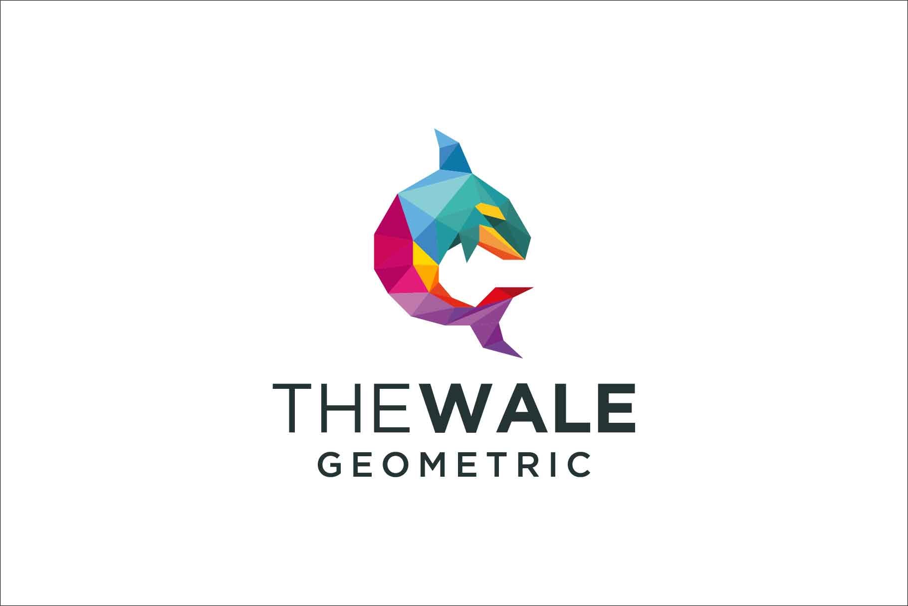 geometric colorful modern whale logo cover image.