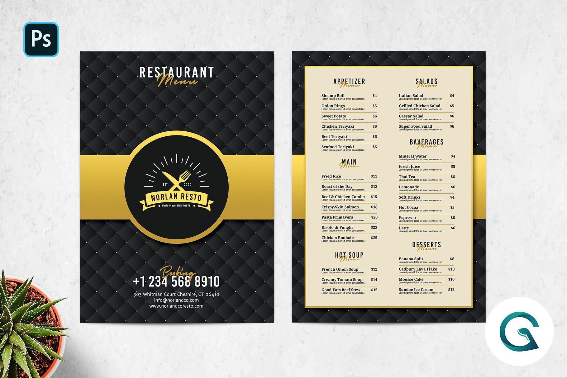 Luxury Restaurant Menu Template MasterBundles