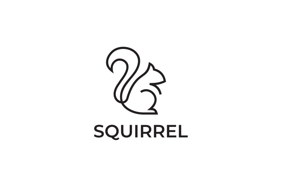 Letter u squirrel logo icon and symbol design inspiration vector • wall  stickers orange, corporate, concept | myloview.com