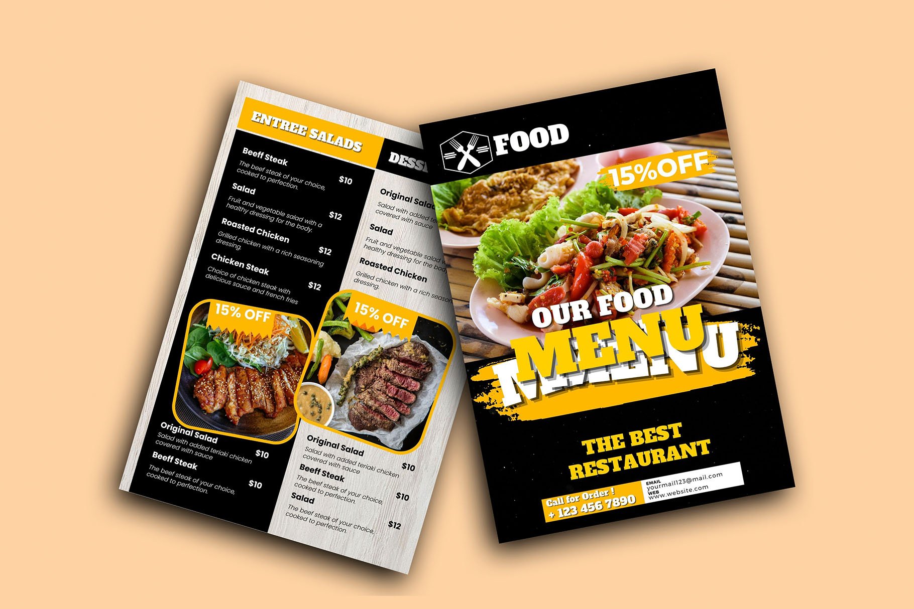 Fast Food Menu Free Poster Template for Photoshop and Illustrator!