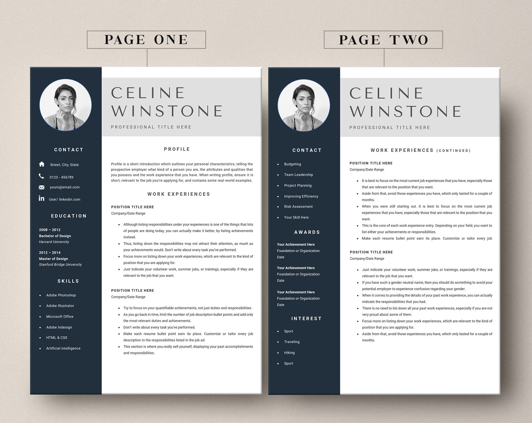 Resume Template/ CV Word preview image.