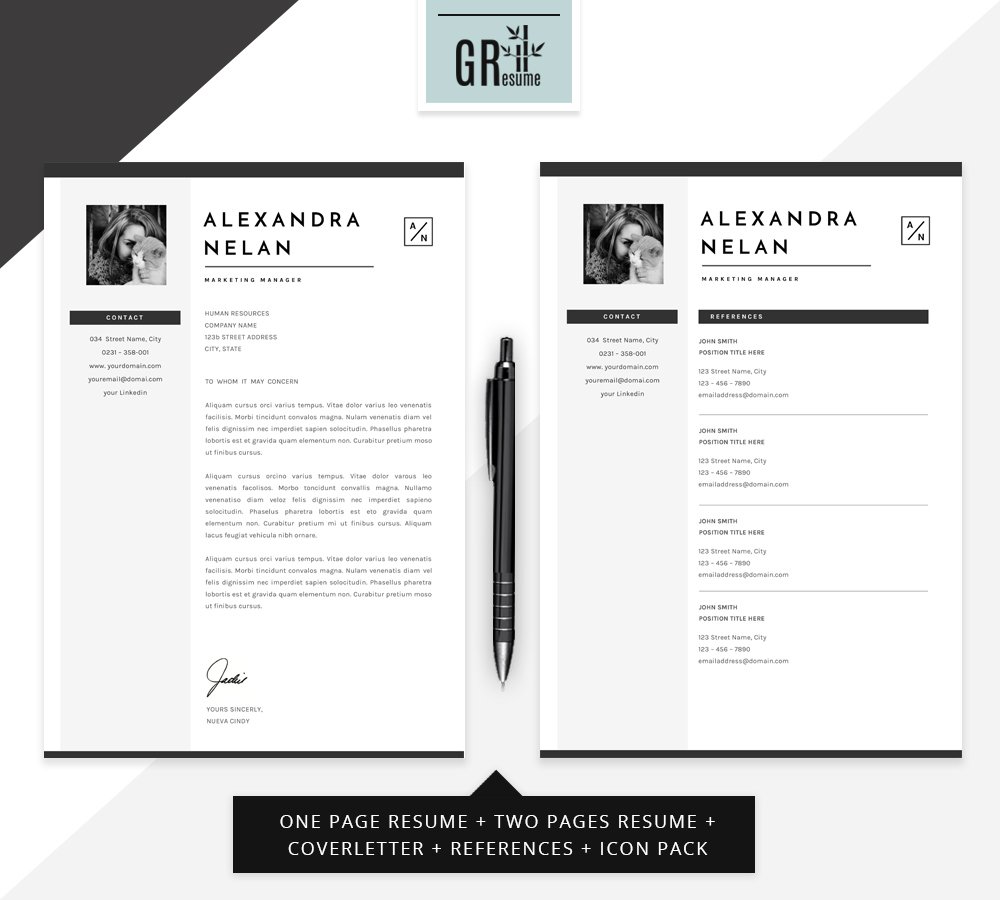 Clean and modern resume template.