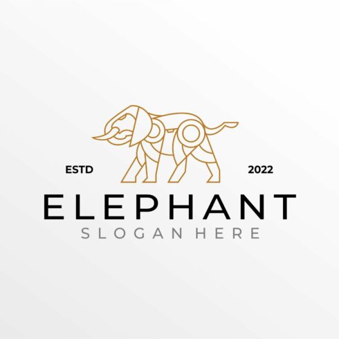 Geometric Lineart Elephant Logo Icon cover image.