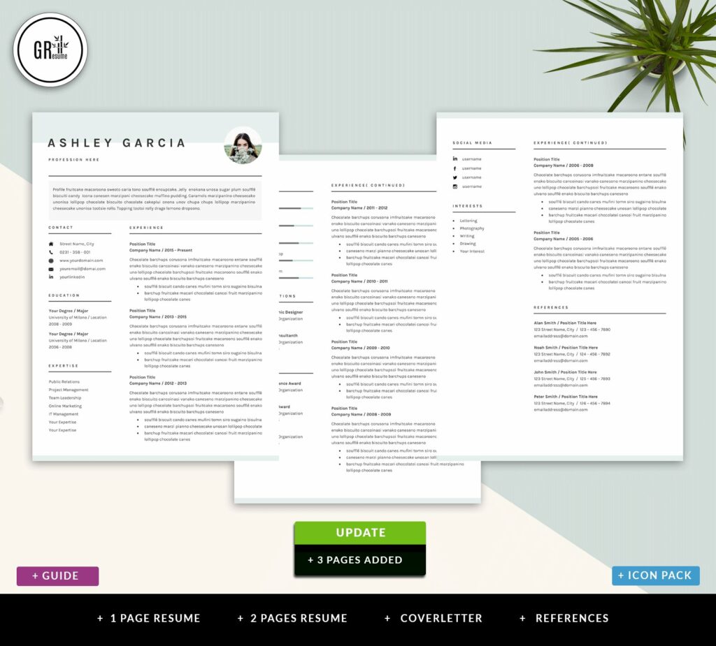 Resume CV Template for Word – MasterBundles