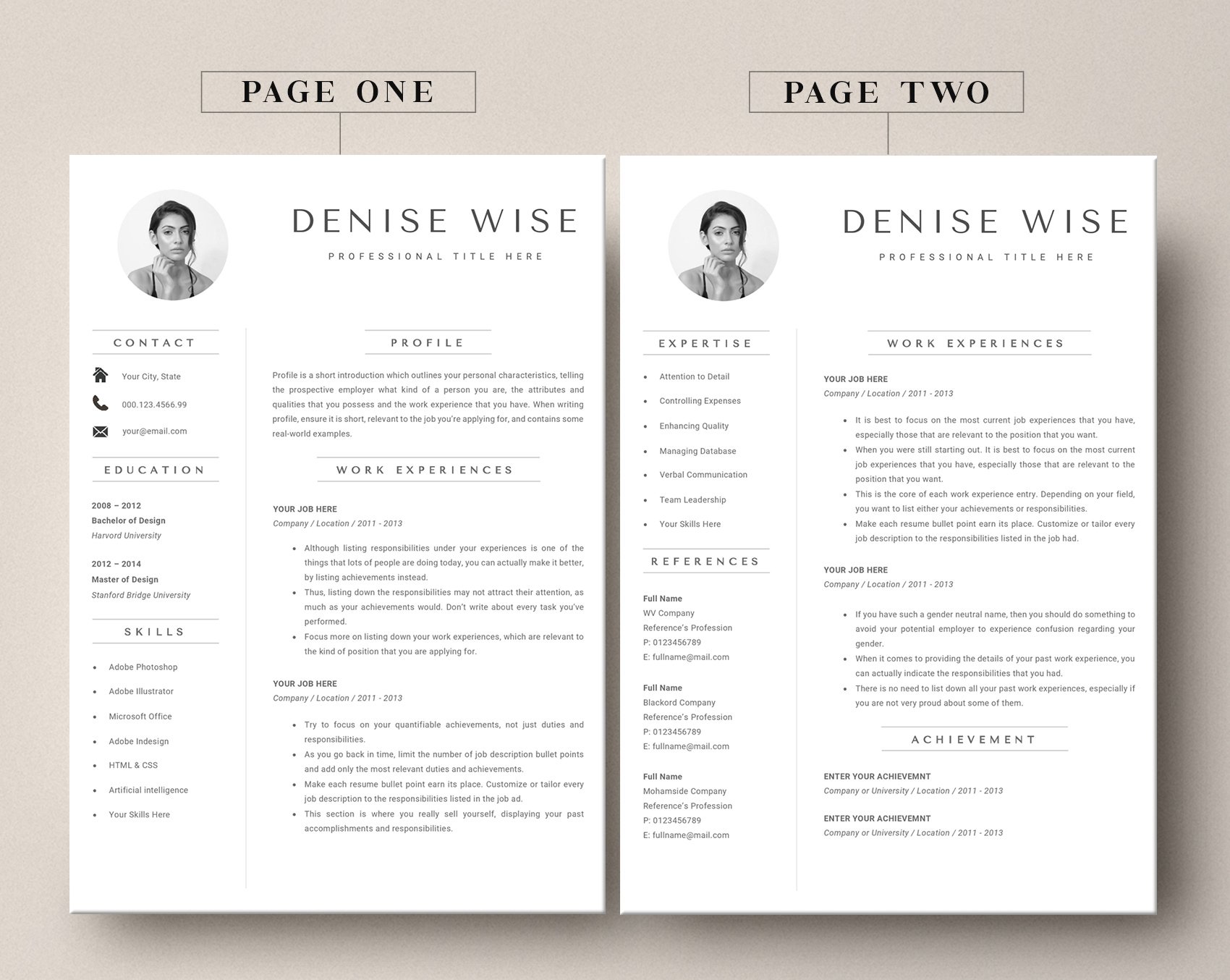Minimalist Resume Template / CV preview image.