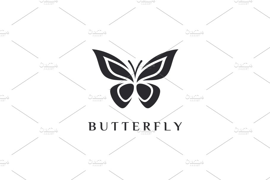 Black and white modern sun and butterfly logo on Craiyon
