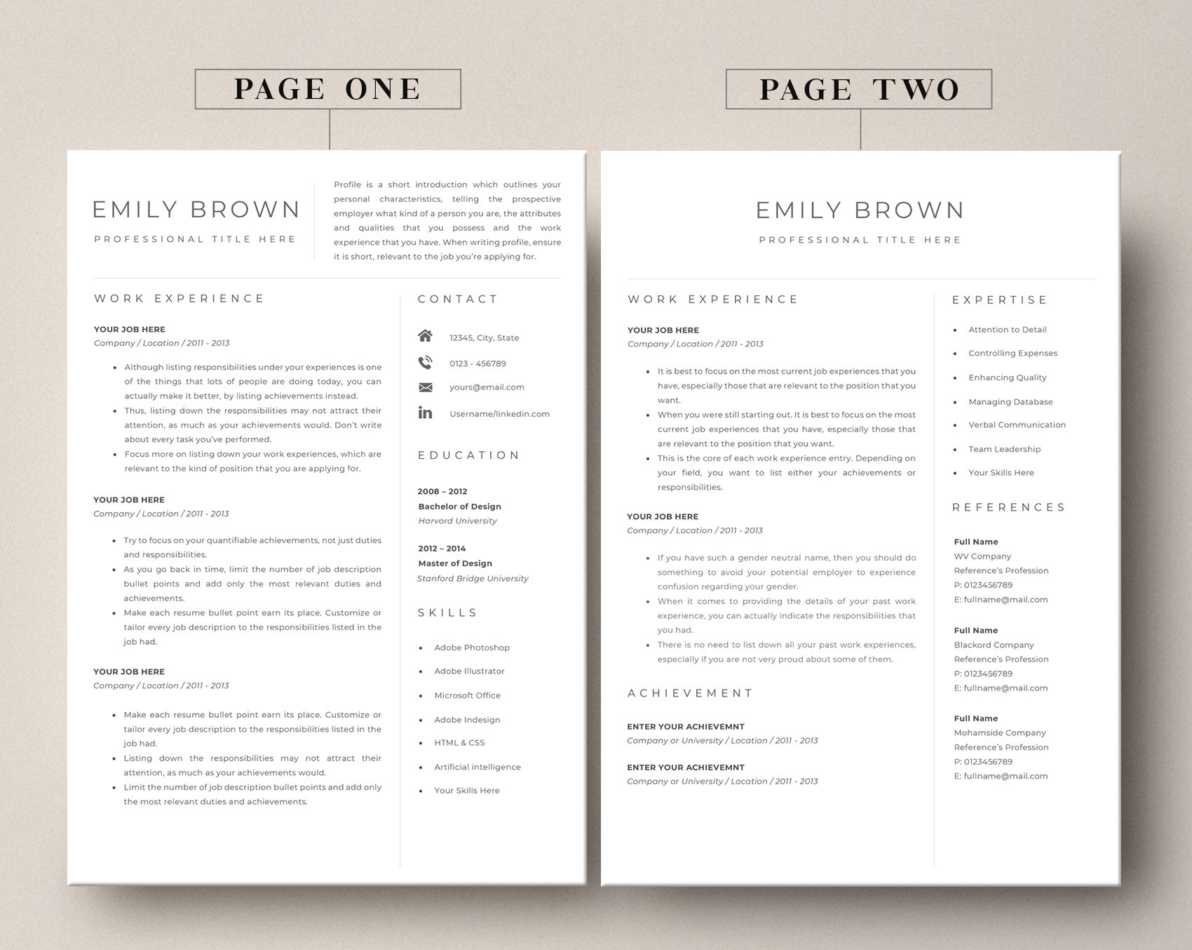 Resume Template 4 Pages preview image.