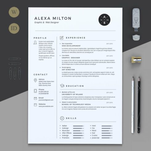 2 Pages Resume cover image.