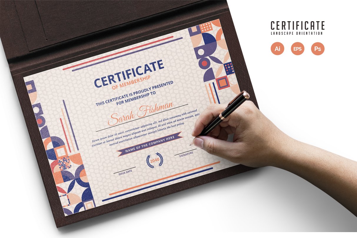 548. Modern Certificate Template preview image.