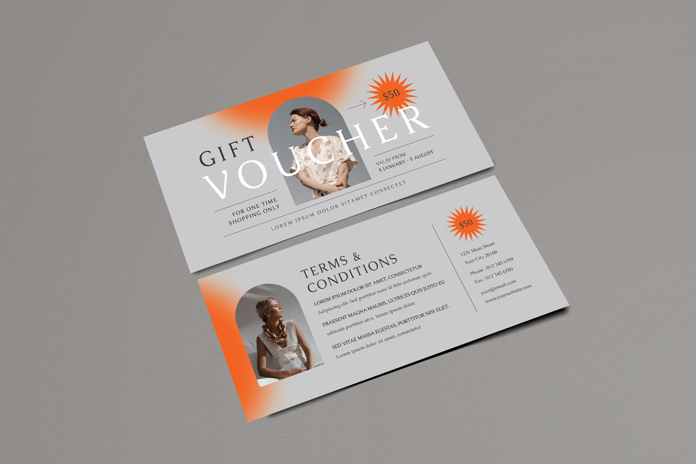 Simple Fashion Gift Voucher preview image.