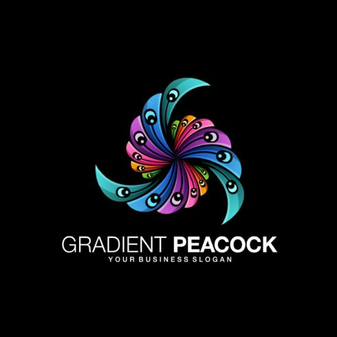 Gradient peacock vector logo design cover image.