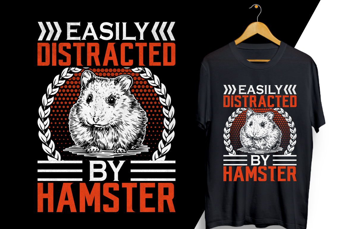 Black shirt with a hamster on it.