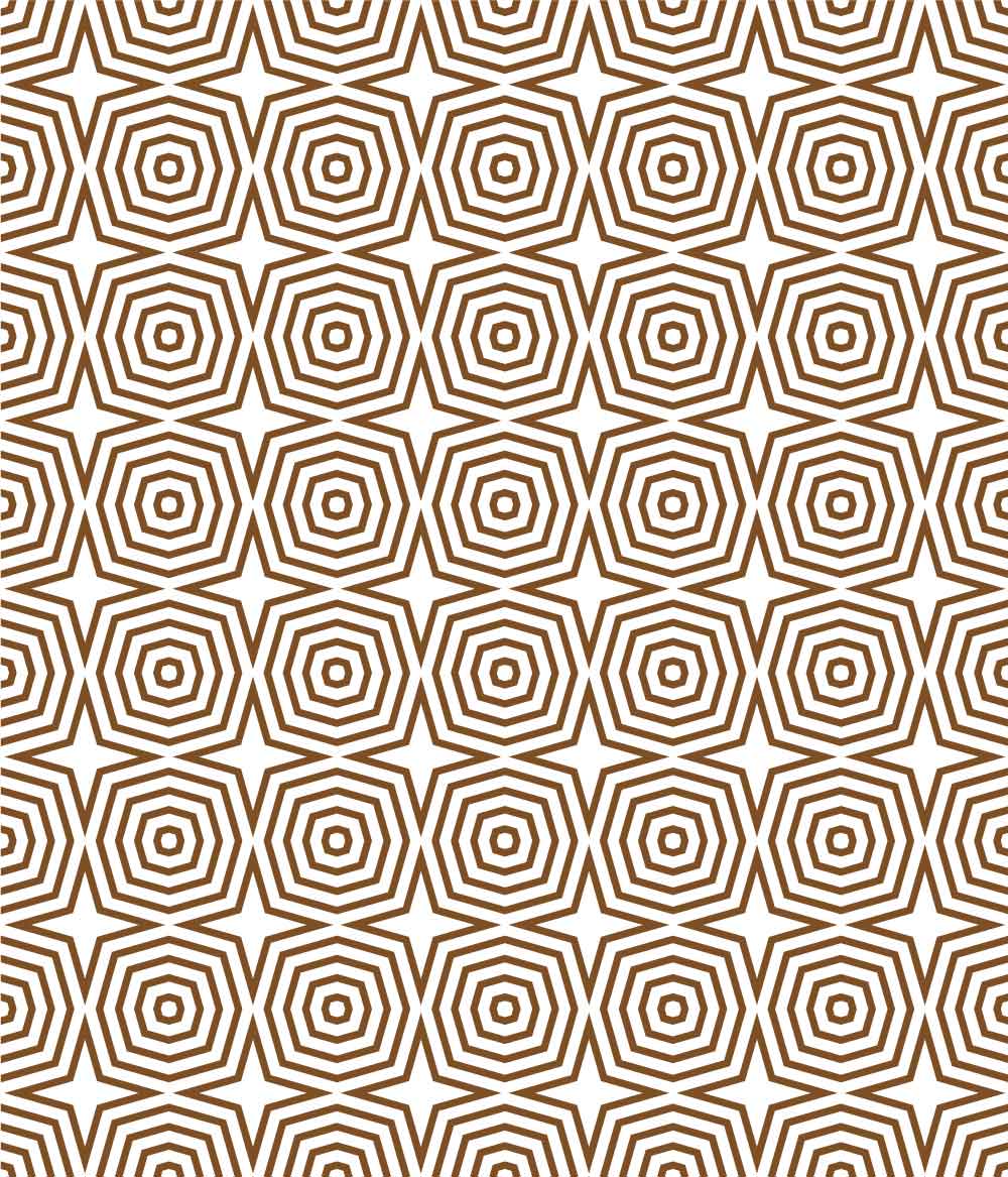 Brown and white background with a hexagonal pattern.