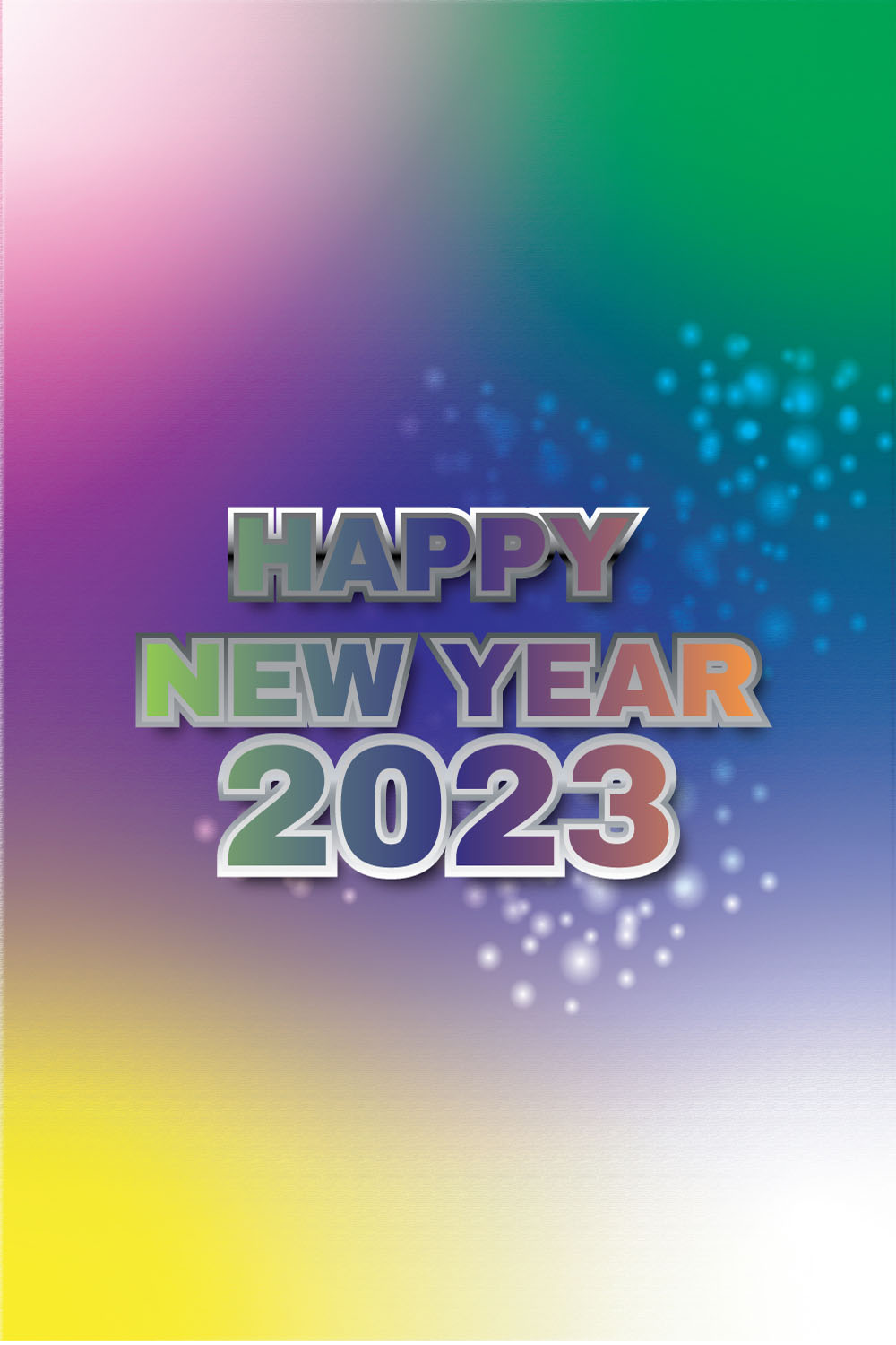 Happy New Year 3d letters, 2024 3d text effect, text effect, 3d text, typography design, editable text pinterest preview image.