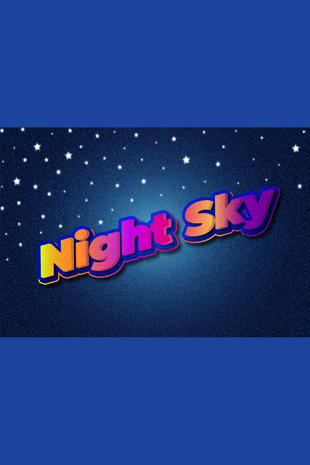 Night Sky text effect,3d text effect, text effect, 3d text, typography design, editable text effect pinterest preview image.