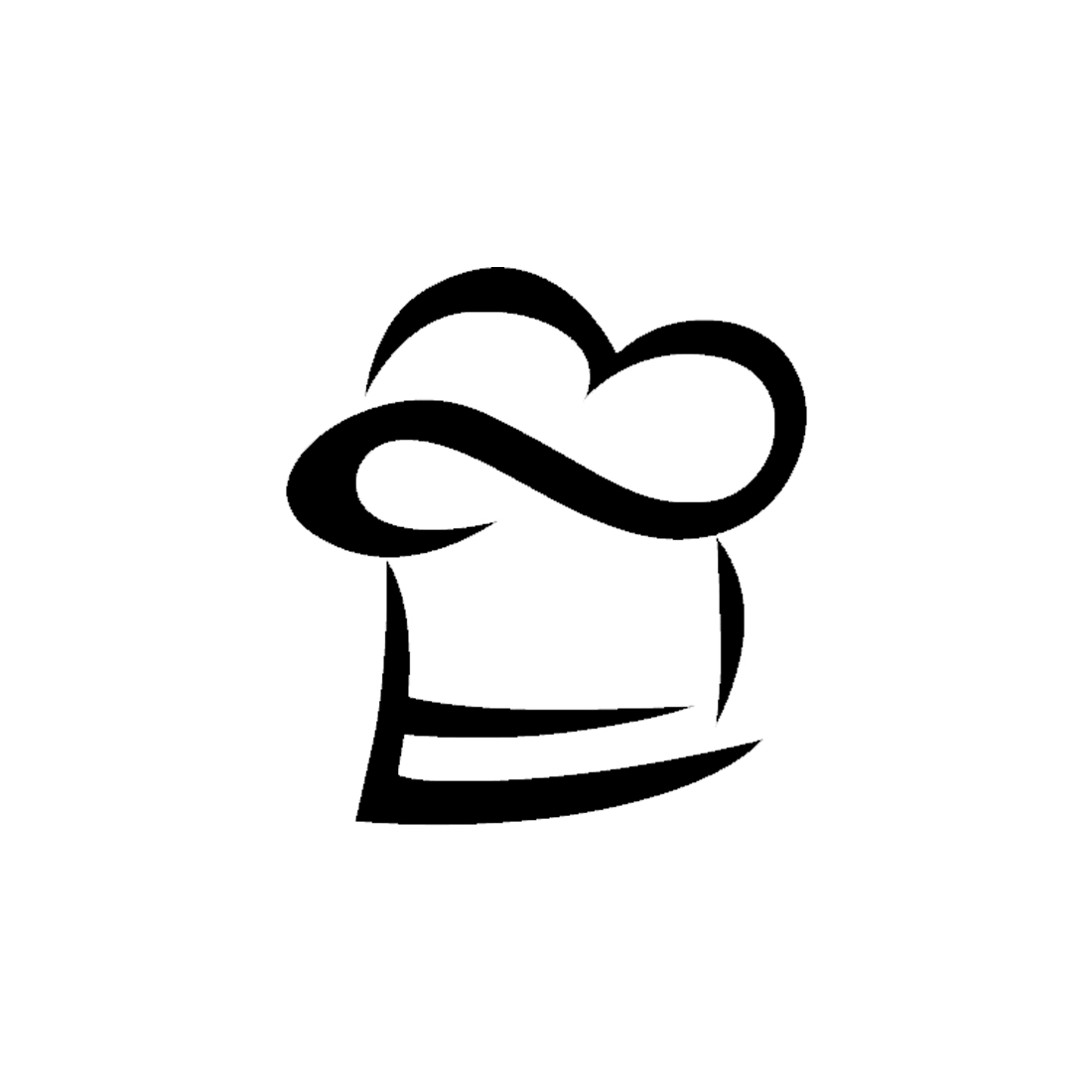 Black and white logo of a chef's hat.