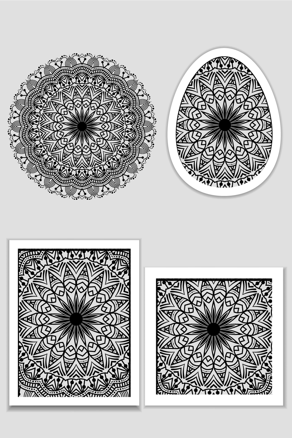 Bundle of 10 Relaxation Mandalas Coloring Book Pages