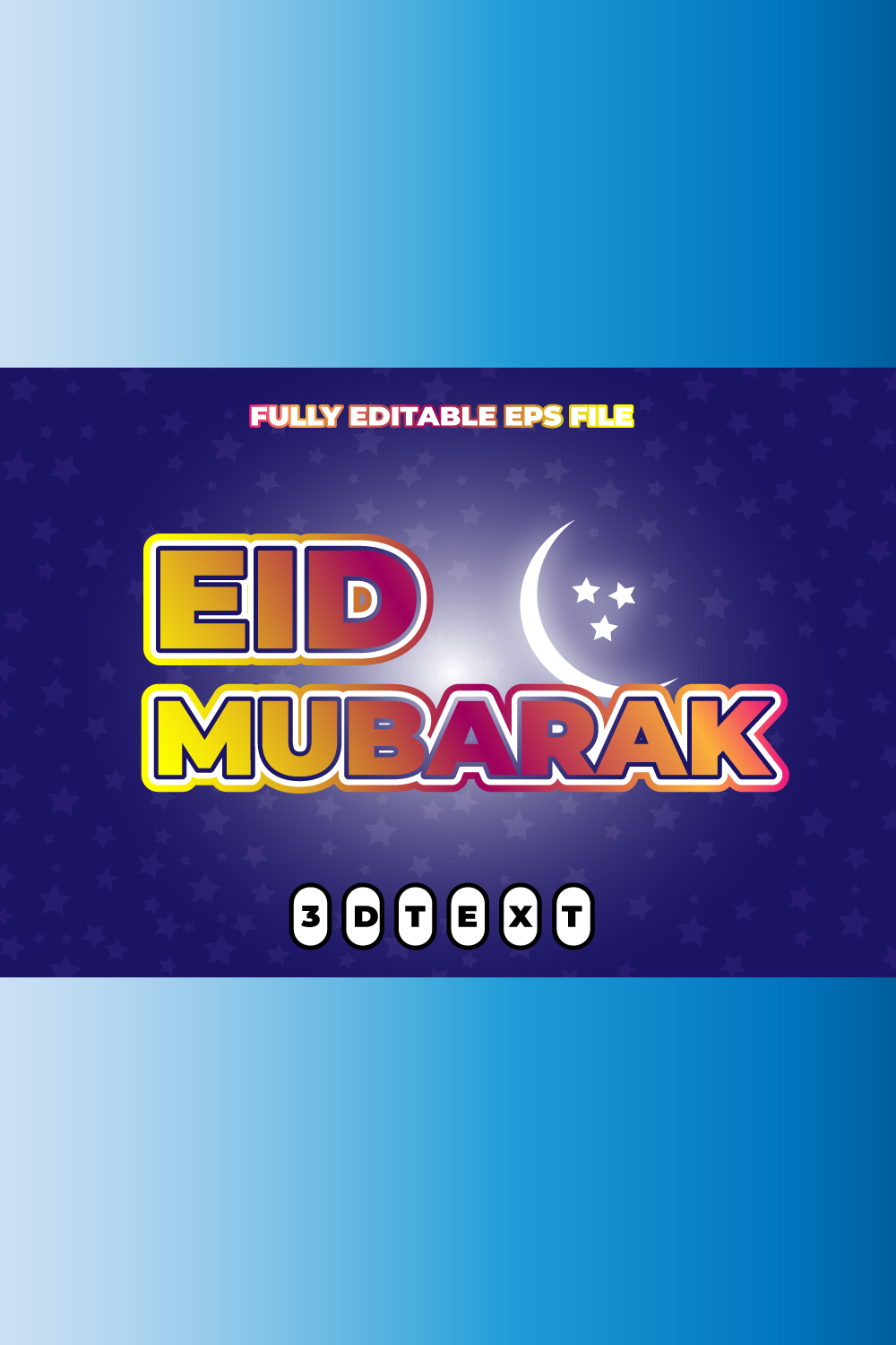 EID MUBARAK 3d letters,eid wishes,ramadanmubarak, ramadan greeting, eid 3d, islamic text, eid pinterest preview image.