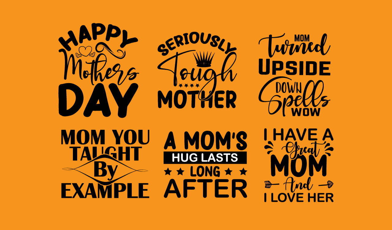 Mother's day quote set on an orange background.