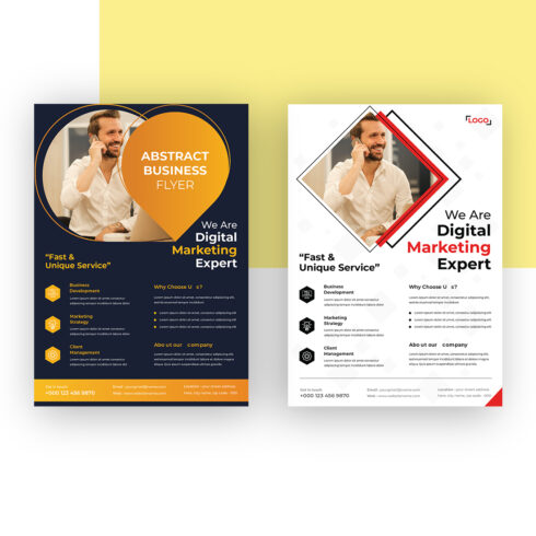 2 Bundles Digital marketing agency modern business flyer design vector template cover image.