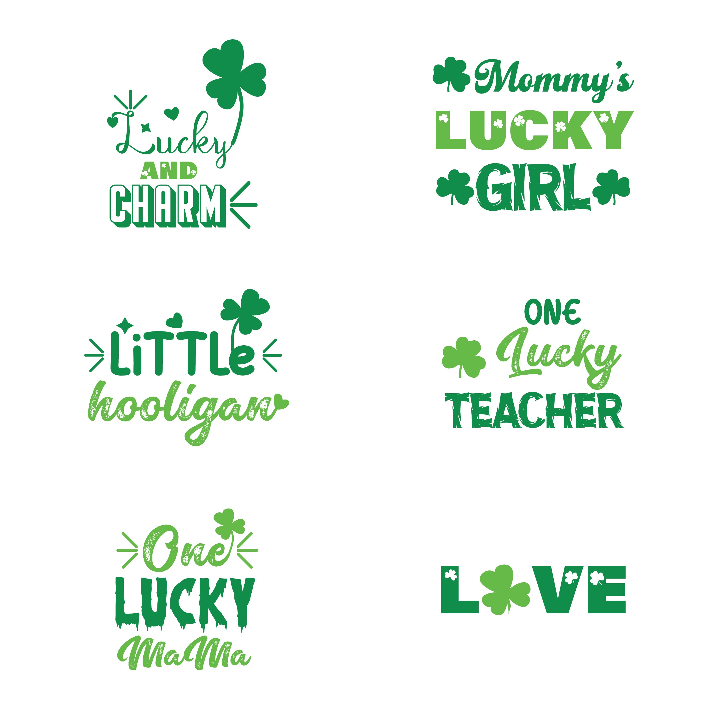 Set of four st patrick's day stickers.