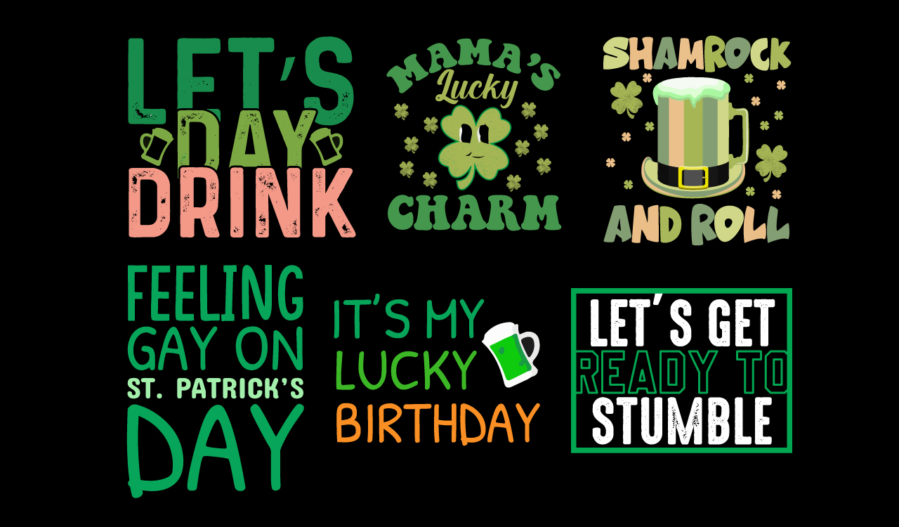 Set of four st patrick's day stickers.