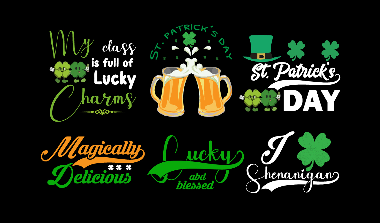 Set of four st patrick's day designs.