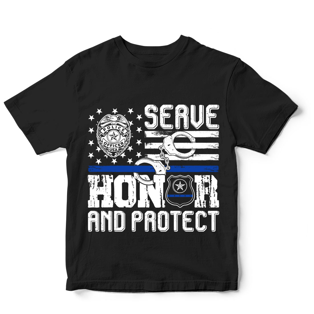 22 American Police Officer T-shirt Designs Bundle preview image.