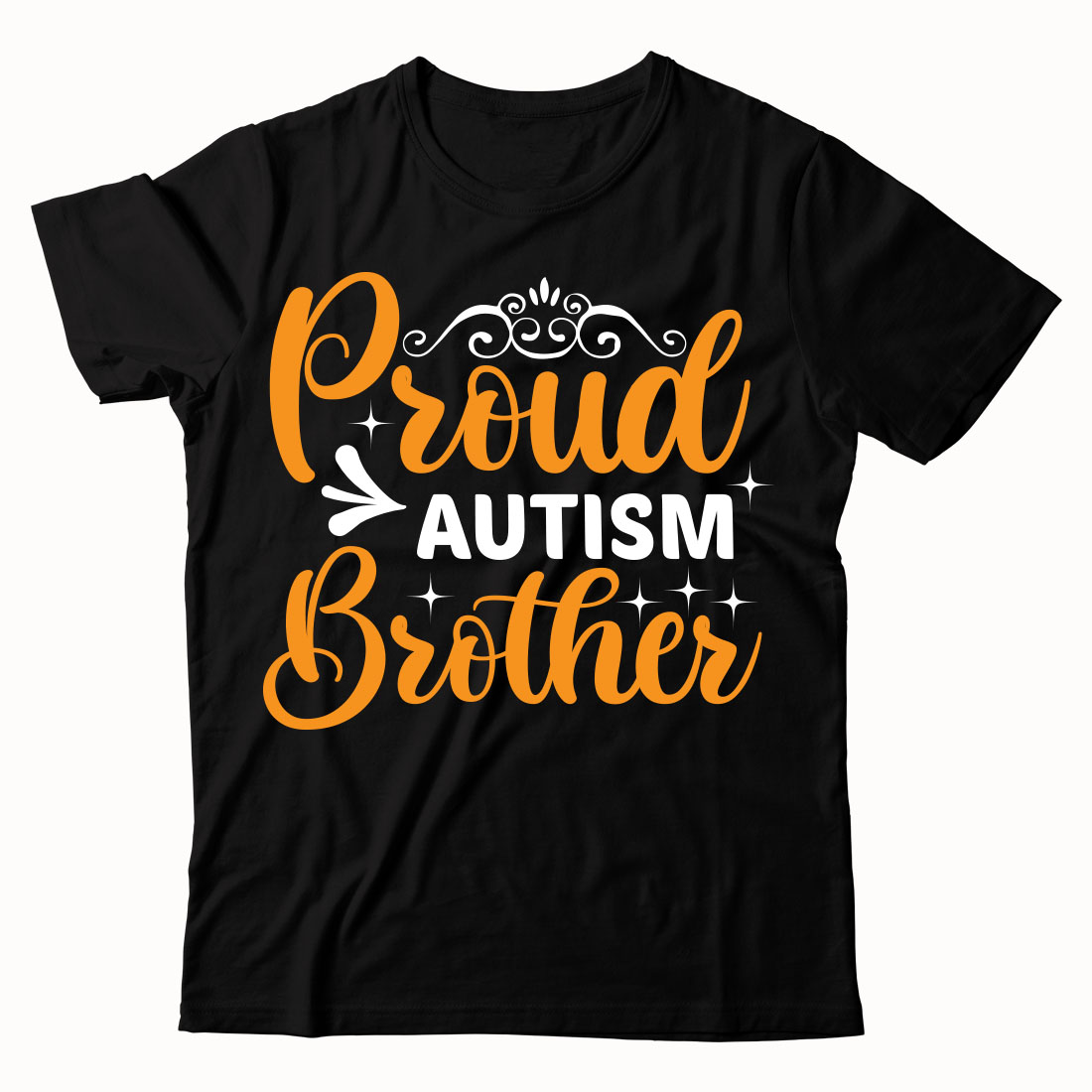 Black shirt that says proud autism brother.