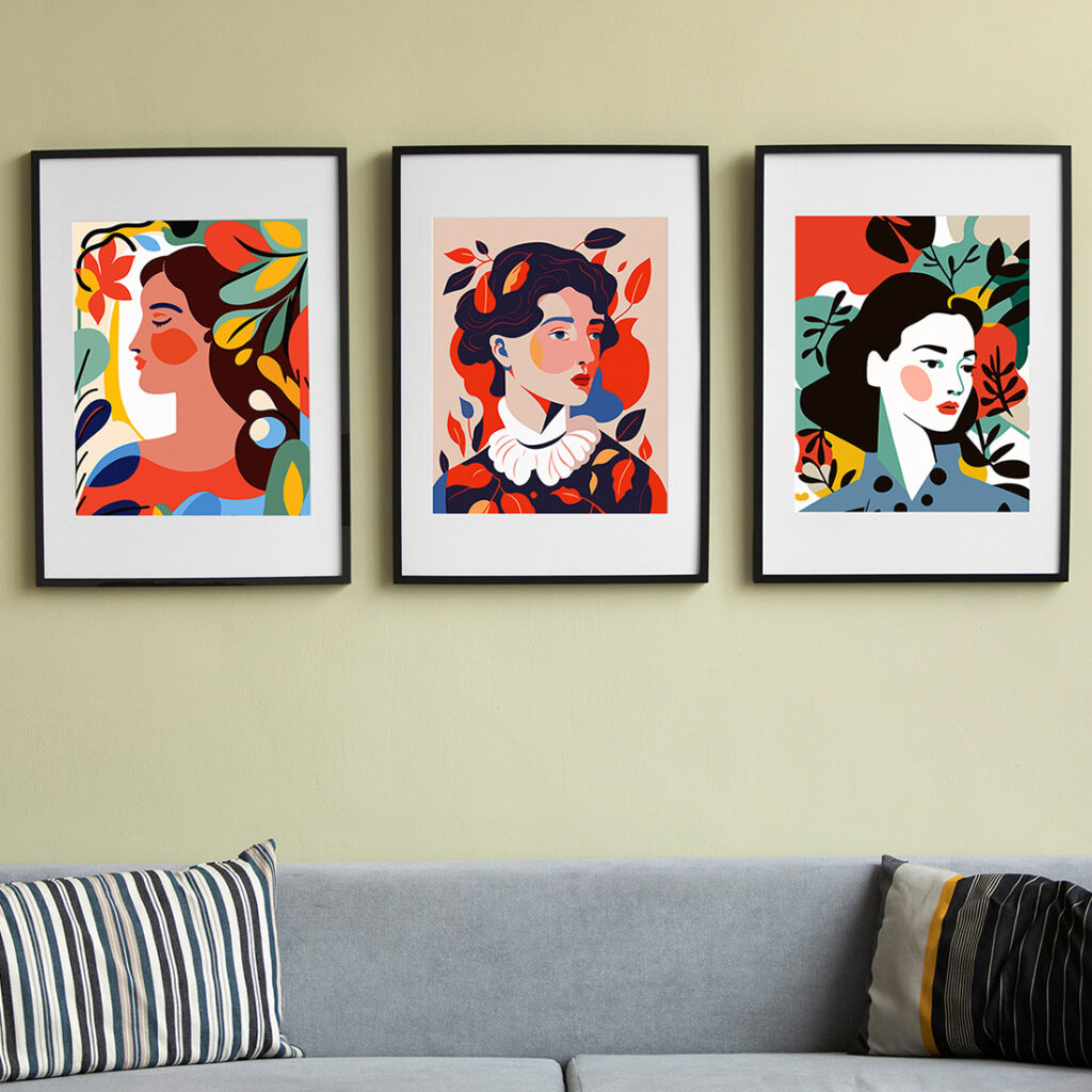 Modern Woman Art Print Matisee Style - MasterBundles