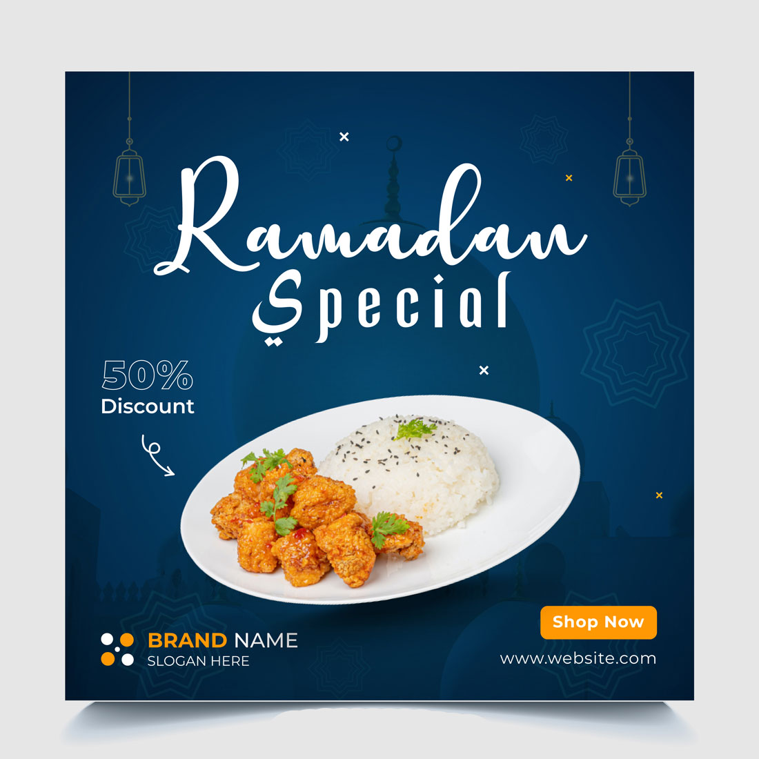 Poster for raman special with a picture of a plate of food.