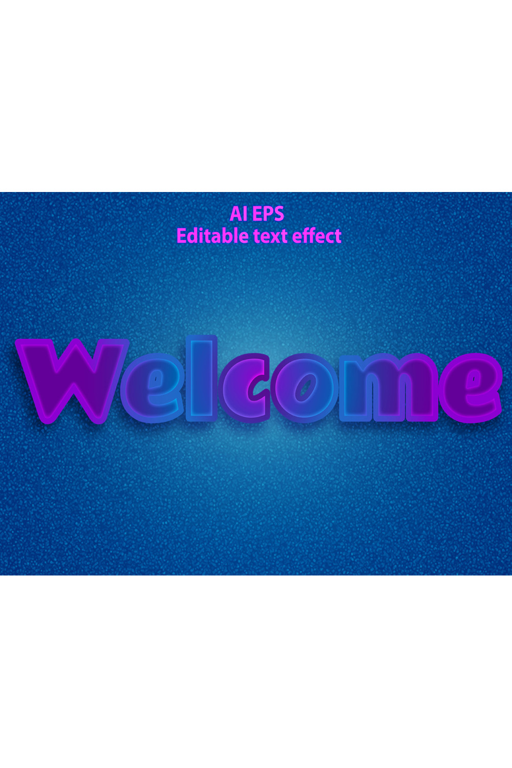 A blue background with a welcome text in purple and pink 3d text effect pinterest preview image.