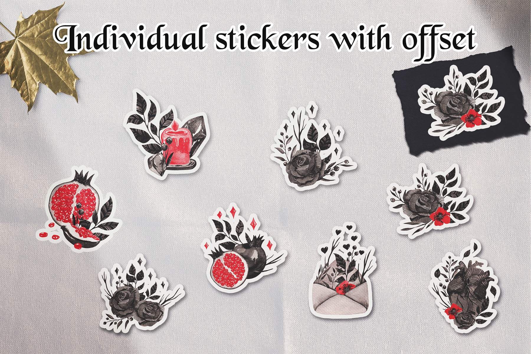Bunch of stickers with different designs on them.