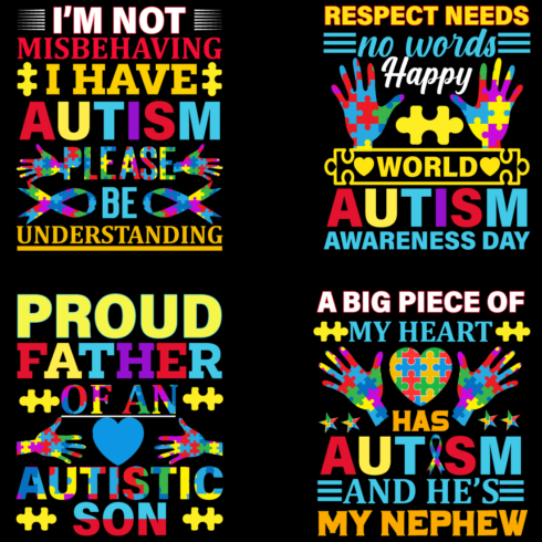 Autism Awareness day t-shirt design cover image.