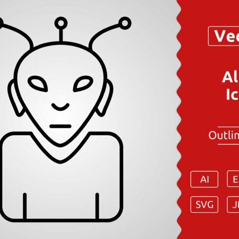 Vector Alien Outline Icon Design cover image.