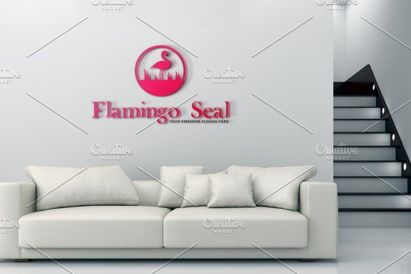 3 flamingo seal logo template 729
