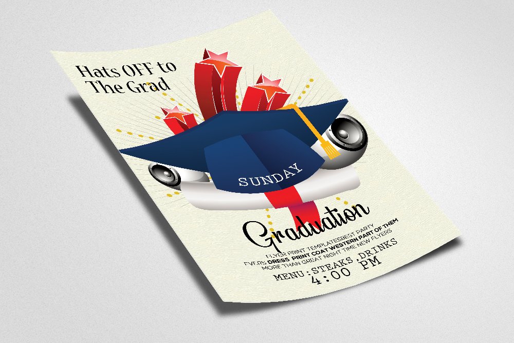 Graduation Party Invitation Flyer preview image.
