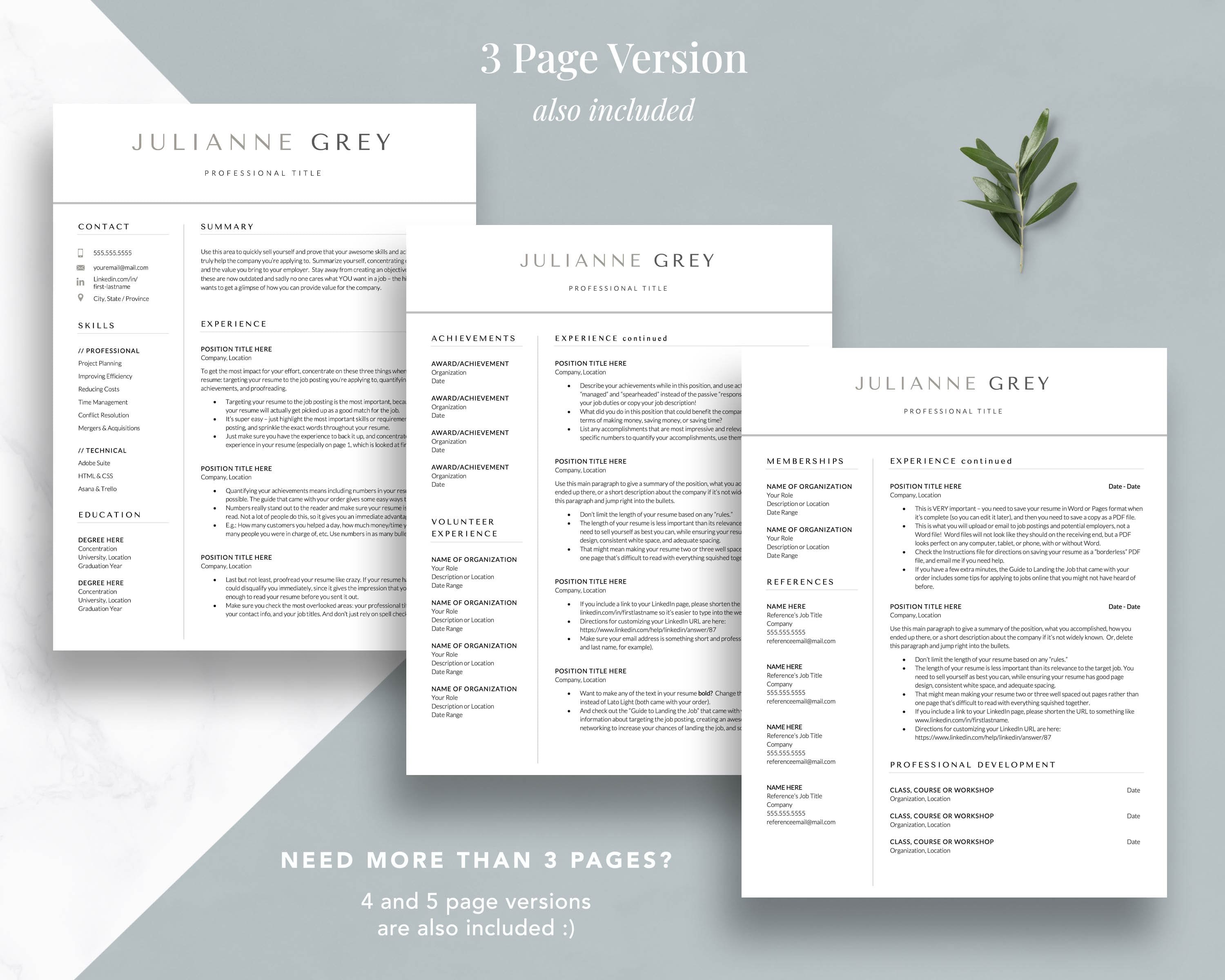 3 page resume for word apple pages google docs 209