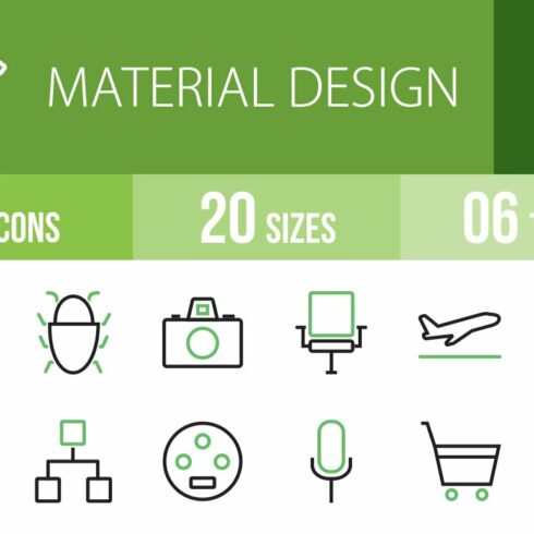 100 Material Design Green & Black cover image.
