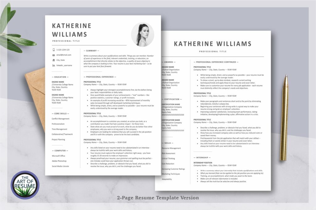 Resume Design + Photo Picture Insert – MasterBundles