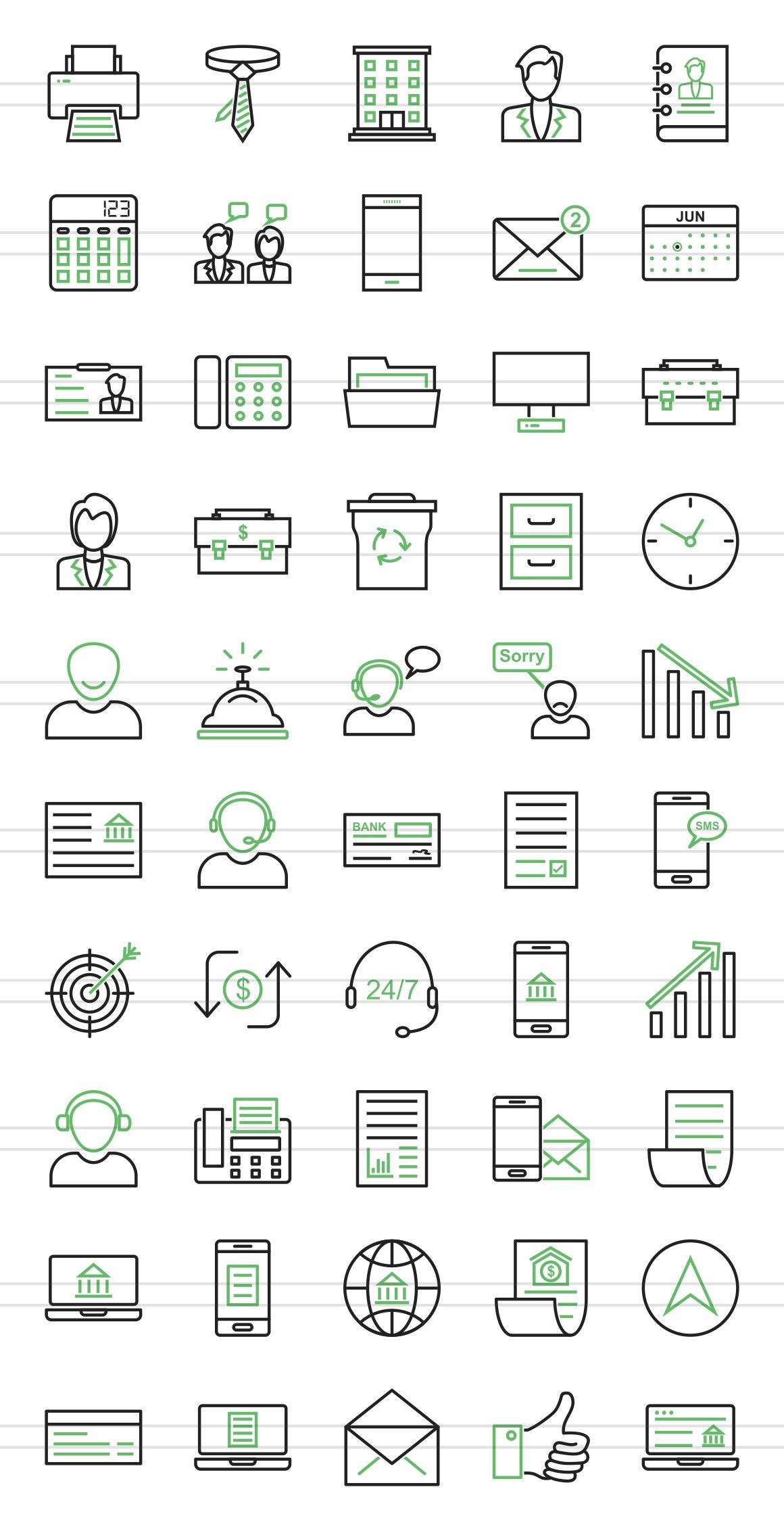 50 Business & Finance Line Icons preview image.
